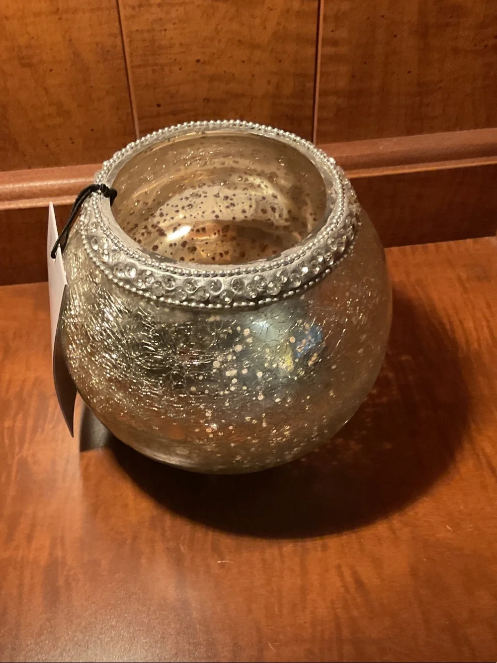 Decorative Silver Mercury Glass Orb Vase - Home Accents